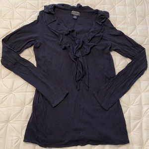 Polo Jeans Company navy blue ruffle top size M
